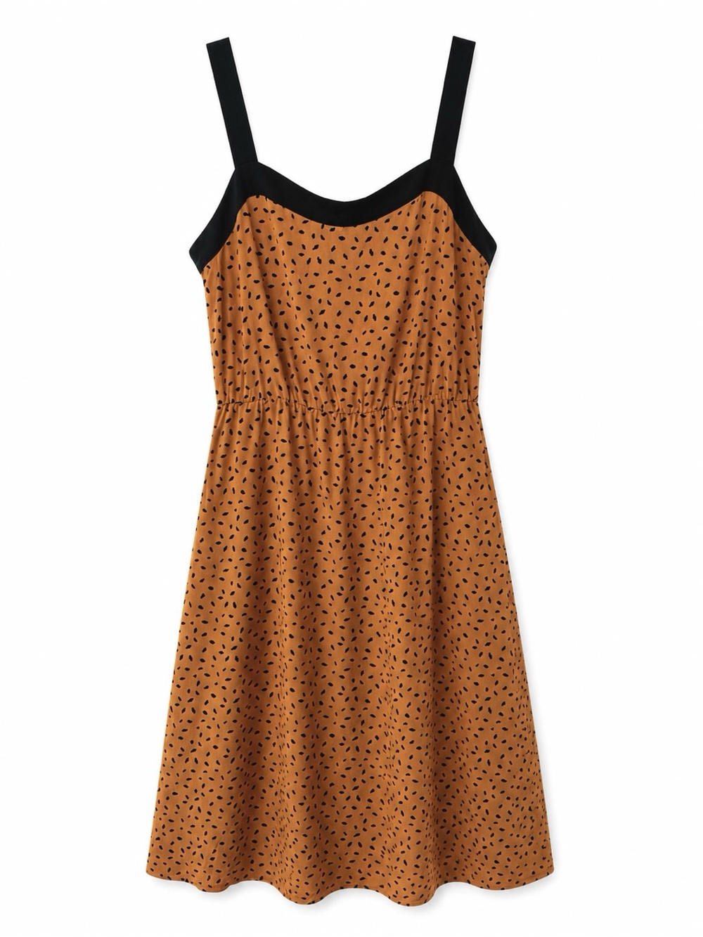 Amour Vert 100% Silk Doucet Dot Midi Dress Size L Sandwashed Crepe de Chine